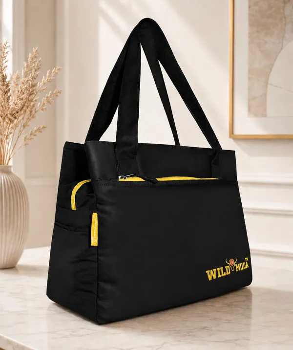 Black_&_Yellow_Polyester_Color_Blocked_Zip_Closure_Shoulder_Bag_For_Women_(27_X_35_Cm)