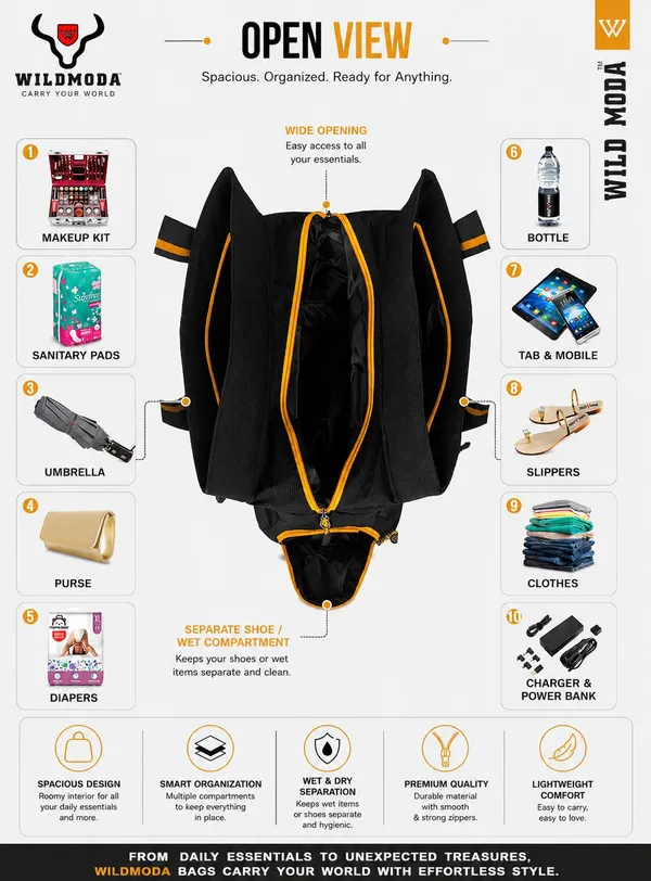Black_&_Yellow_Polyester_Color_Blocked_Zip_Closure_Shoulder_Bag_For_Women_(27_X_35_Cm)