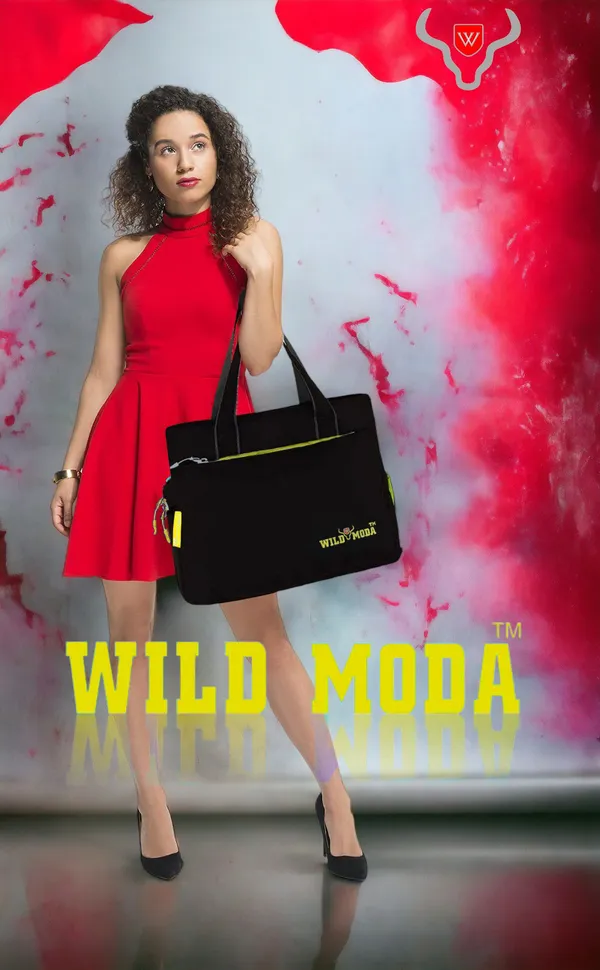 Black_&_Yellow_Polyester_Color_Blocked_Zip_Closure_Shoulder_Bag_For_Women_(27_X_35_Cm)
