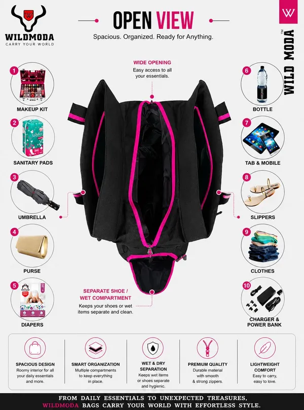 Black_&_Pink_Polyester_Solid_Zip_Closure_Shoulder_Bag_For_Women_(27_X_35_Cm)