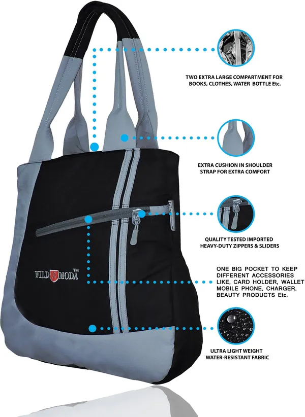 Black_&_Grey_Polyester_Solid_Zip_Closure_Shoulder_Bag_For_Women_(41_X_36_Cm)
