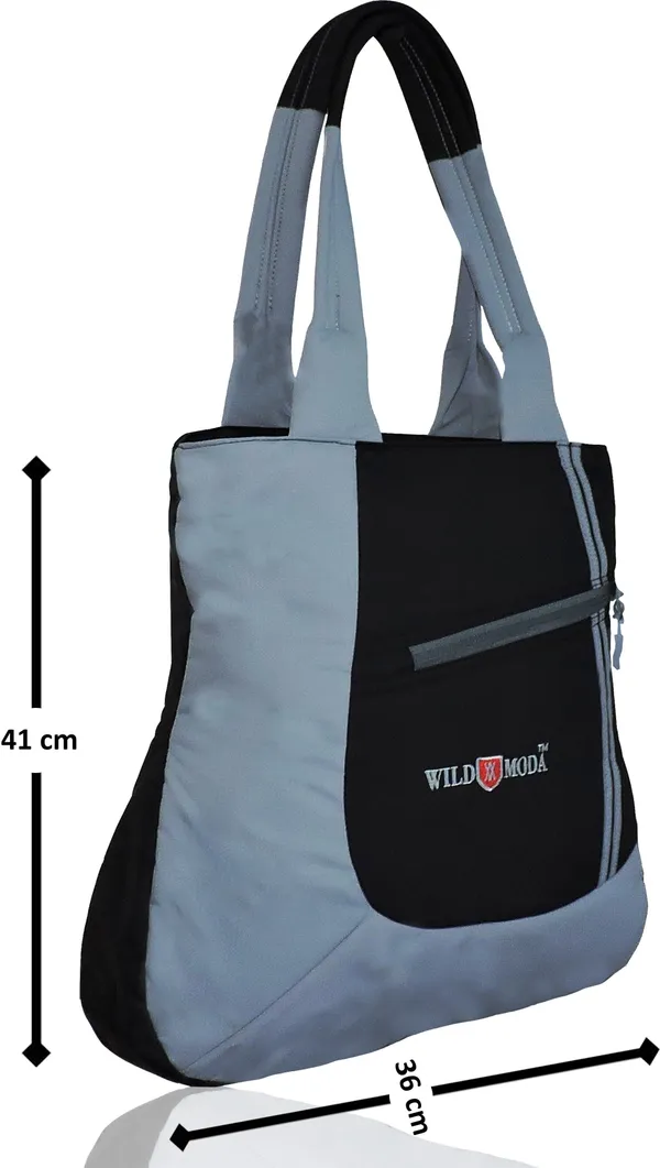 Black_&_Grey_Polyester_Solid_Zip_Closure_Shoulder_Bag_For_Women_(41_X_36_Cm)