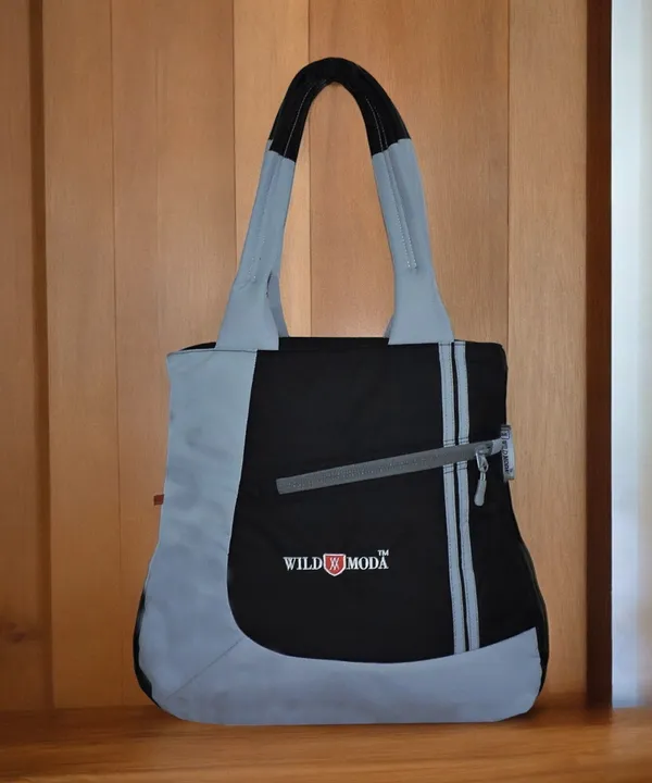 Black_&_Grey_Polyester_Solid_Zip_Closure_Shoulder_Bag_For_Women_(41_X_36_Cm)