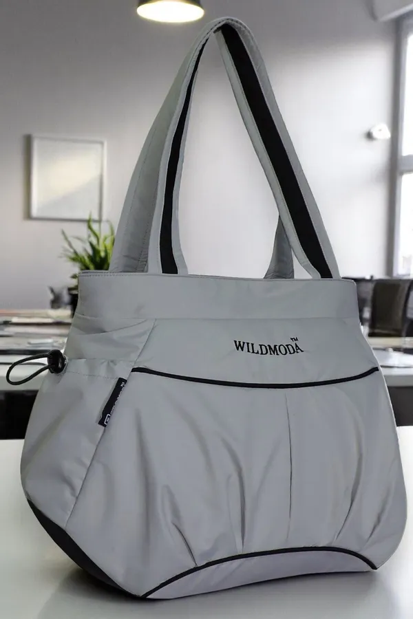 Silver_Polyester_Solid_Zip_Closure_Shoulder_Bag_For_Women_(28_X_34_Cm)