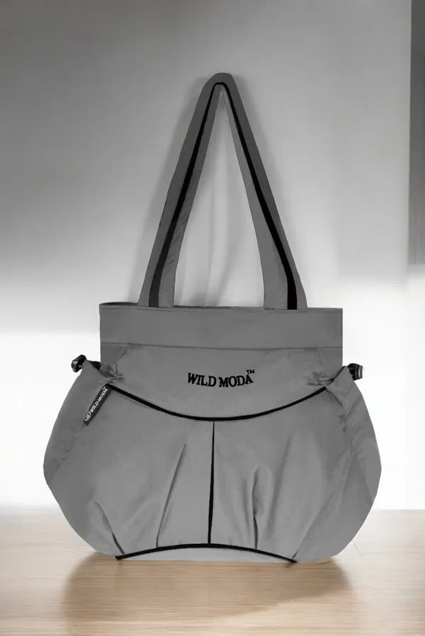 Grey_Polyester_Zip_Closure_Shoulder_Bag_For_Women_(28_X_34_Cm)