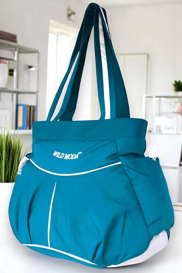 Blue_&_Grey_Polyester_Solid_Zip_Closure_Shoulder_Bag_For_Women_(28_X_34_Cm)