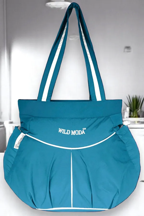 Blue_&_Grey_Polyester_Solid_Zip_Closure_Shoulder_Bag_For_Women_(28_X_34_Cm)