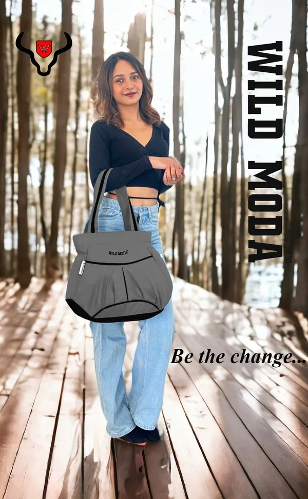 Grey_Polyester_Solid_Zip_Closure_Shoulder_Bag_For_Women_(28_X_34_Cm)