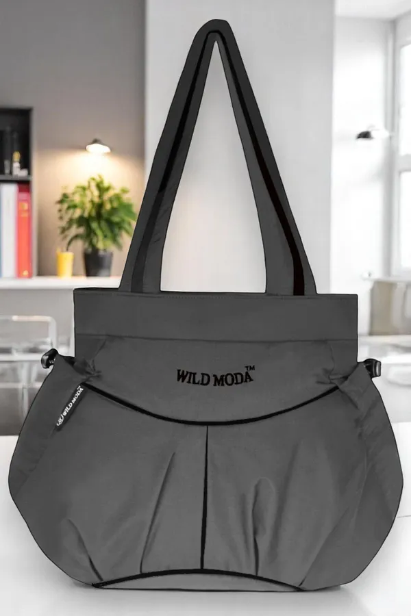 Grey_Polyester_Solid_Zip_Closure_Shoulder_Bag_For_Women_(28_X_34_Cm)