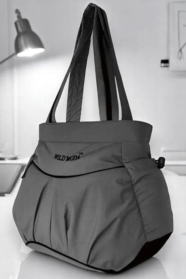 Grey_Polyester_Solid_Zip_Closure_Shoulder_Bag_For_Women_(28_X_34_Cm)