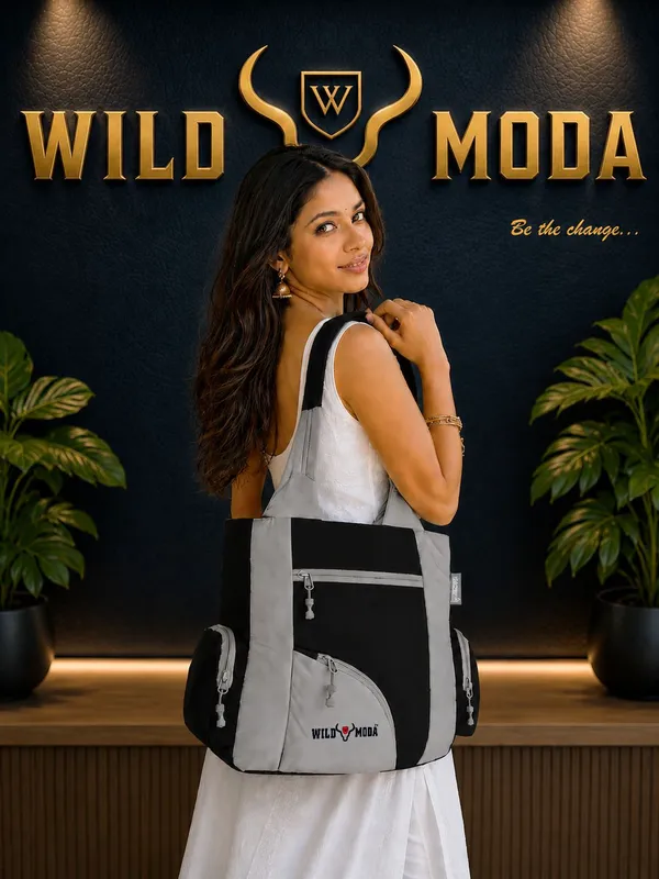 Black_&_White_Polyester_Solid_Zip_Closure_Tote_For_Women_(39_X_32_Cm)