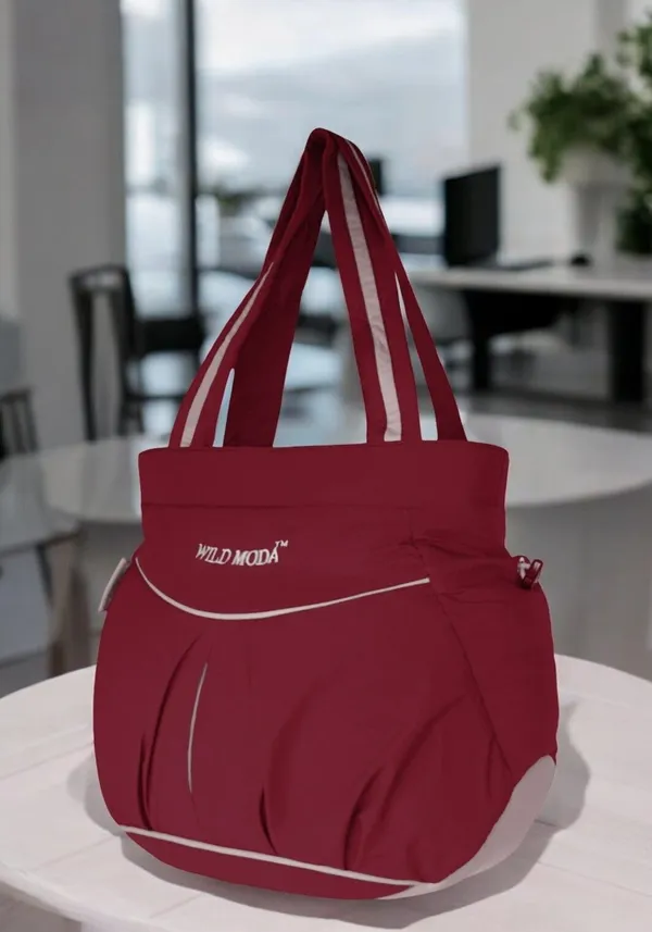 Maroon_Polyester_Solid_Zip_Closure_Shoulder_Bag_For_Women_(28_X_34_Cm)