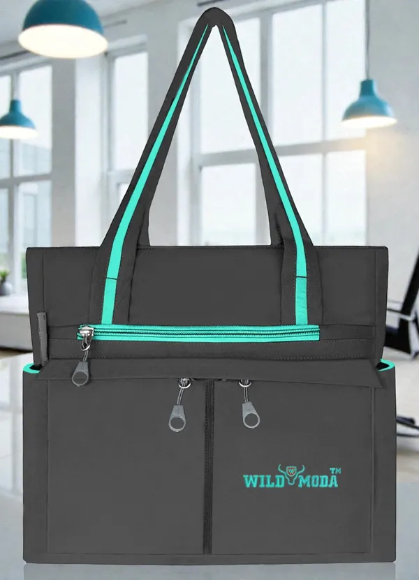 Grey_&_Blue_Polyester_Solid_Zip_Closure_Shoulder_Bag_For_Women_(34_X_32_Cm)