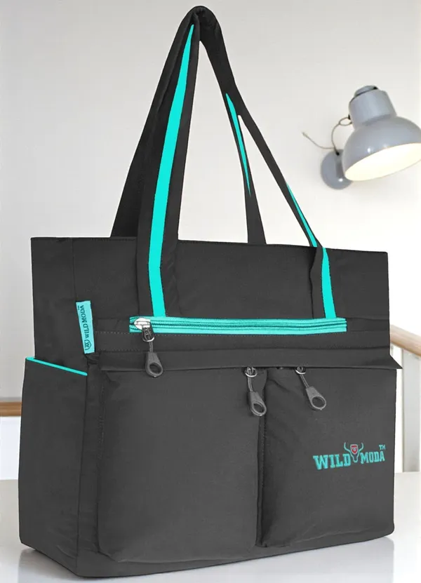 Grey_&_Blue_Polyester_Solid_Zip_Closure_Shoulder_Bag_For_Women_(34_X_32_Cm)