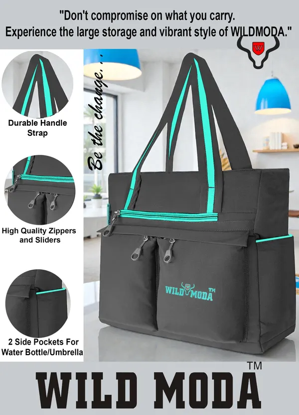 Grey_&_Blue_Polyester_Solid_Zip_Closure_Shoulder_Bag_For_Women_(34_X_32_Cm)