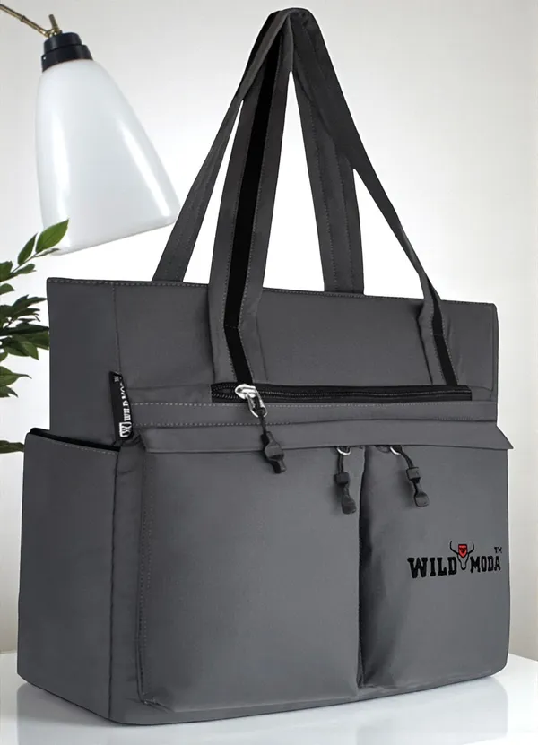 Grey_&_Black_Polyester_Solid_Zip_Closure_Shoulder_Bag_For_Women_(34_X_32_Cm)