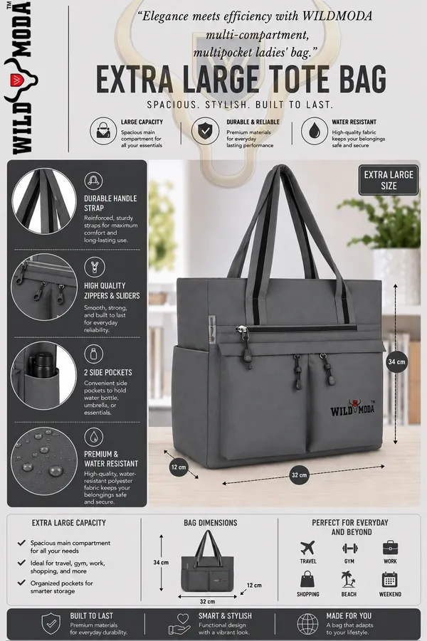 Grey_&_Black_Polyester_Solid_Zip_Closure_Shoulder_Bag_For_Women_(34_X_32_Cm)