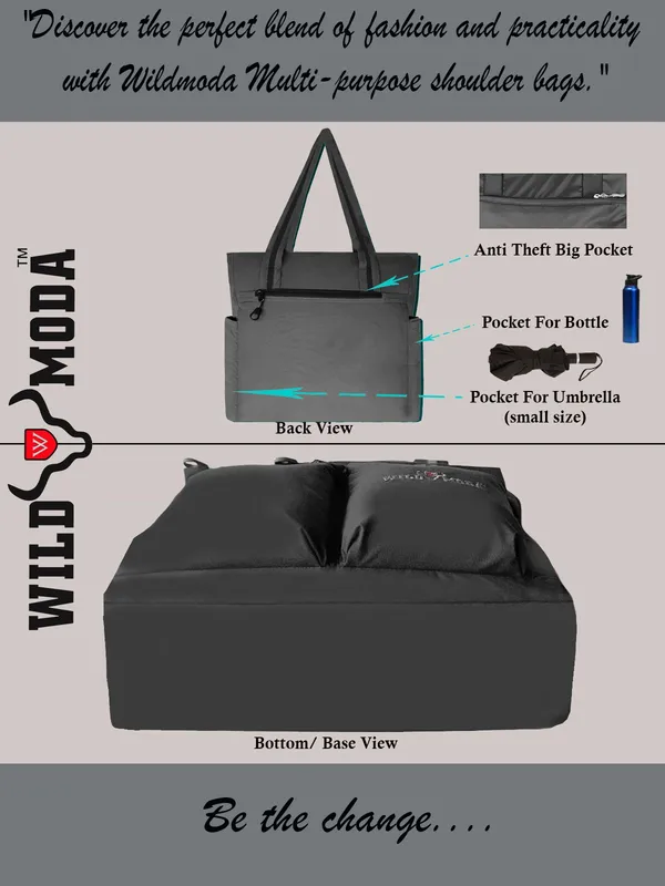 Grey_&_Black_Polyester_Solid_Zip_Closure_Shoulder_Bag_For_Women_(34_X_32_Cm)