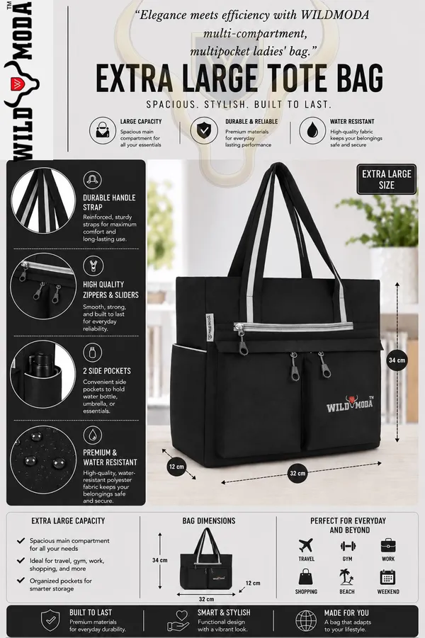 Black_Polyester_Solid_Zip_Closure_Shoulder_Bag_For_Women_(34_X_32_Cm)