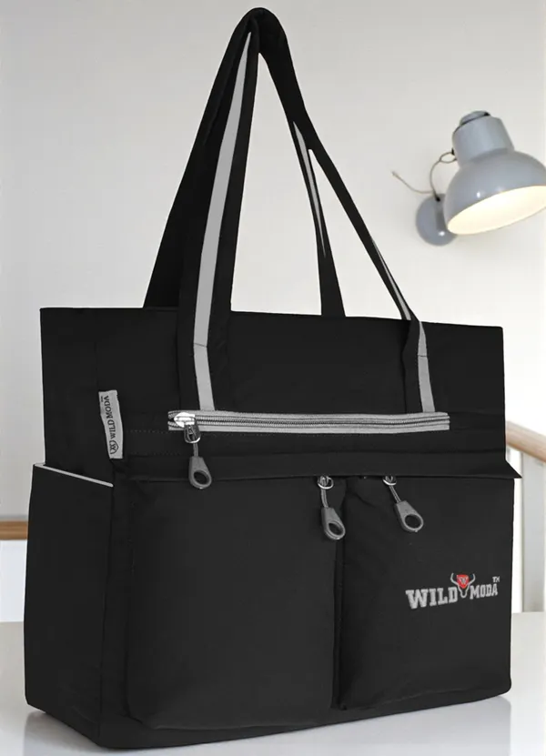 Black_Polyester_Solid_Zip_Closure_Shoulder_Bag_For_Women_(34_X_32_Cm)