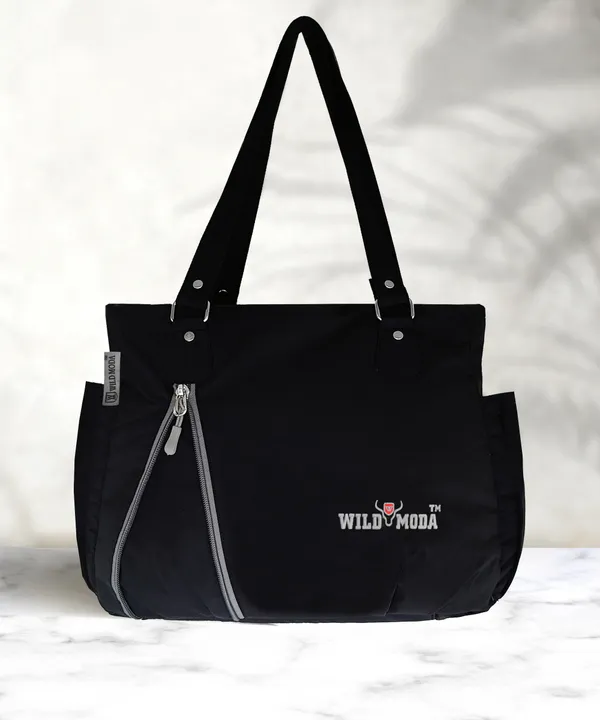 Black_Polyester_Solid_Zip_Closure_Shoulder_Bag_For_Women_(29_X_32_Cm)