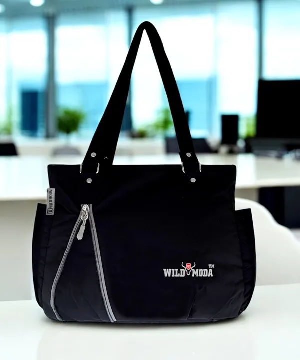 Black_Polyester_Solid_Zip_Closure_Shoulder_Bag_For_Women_(29_X_32_Cm)