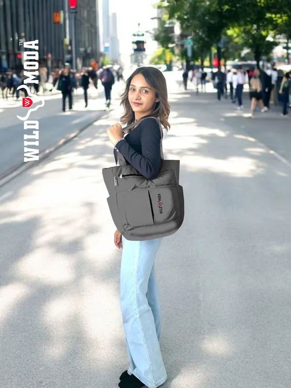 Grey_Polyester_Solid_Zip_Closure_Shoulder_Bag_For_Women_(34_X_29_Cm)