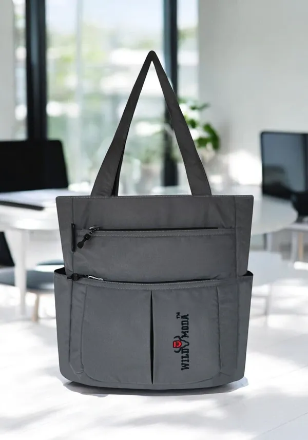 Grey_Polyester_Solid_Zip_Closure_Shoulder_Bag_For_Women_(34_X_29_Cm)
