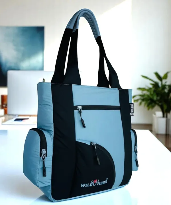 Grey_&_Black_Polyester_Solid_Zip_Closure_Shoulder_Bag_For_Women_(39_X_32_Cm)