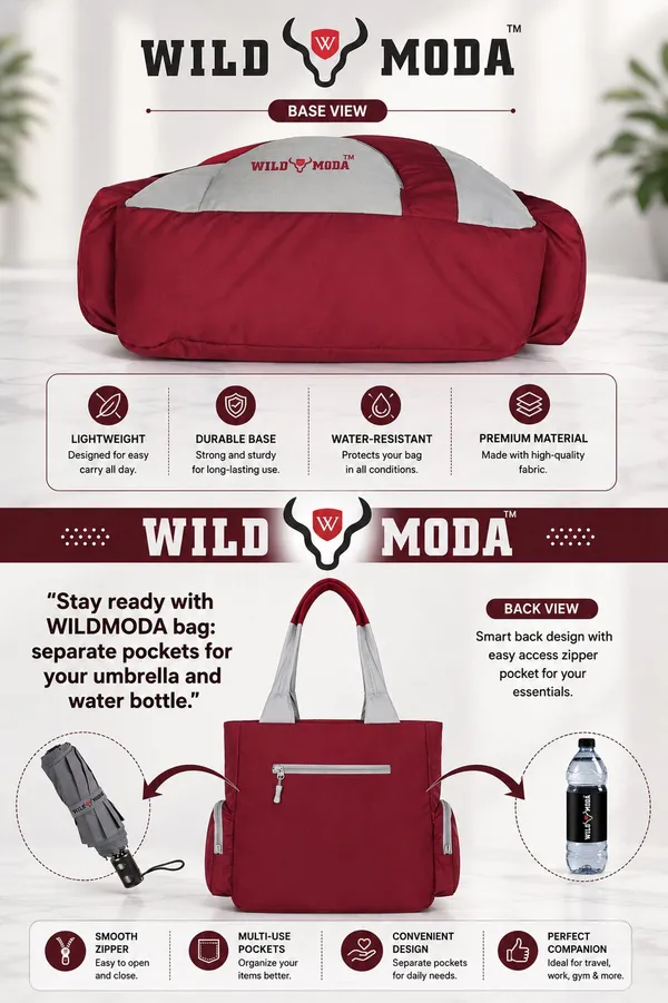 Maroon_&_Grey_Polyester_Solid_Zip_Closure_Shoulder_Bag_For_Women_(39_X_32_Cm)