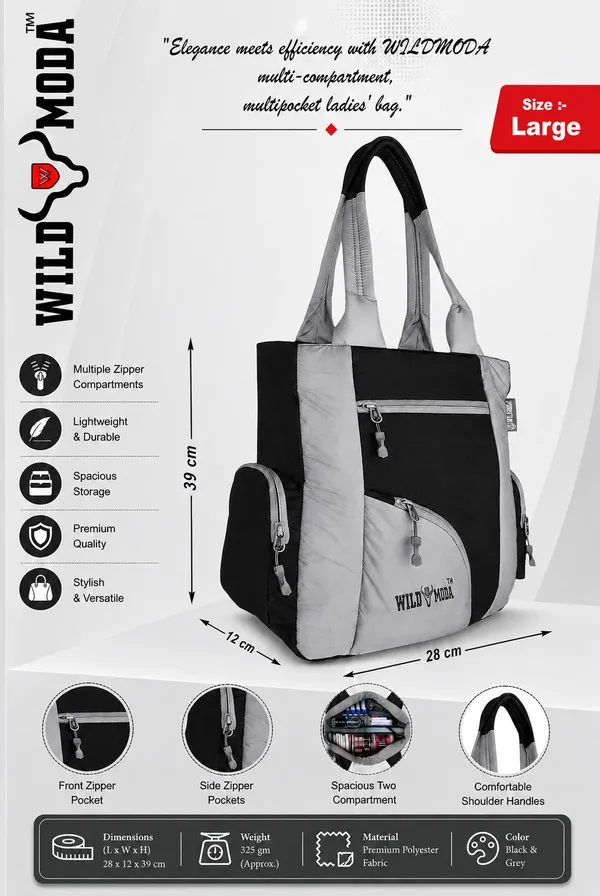 Black_Polyester_Solid_Zip_Closure_Shoulder_Bag_For_Women_(39_X_32_Cm)