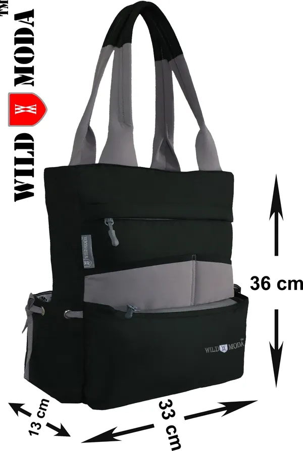 Green_&_Grey_Polyester_Solid_Zip_Closure_Tote_For_Women_(36_X_33_Cm)