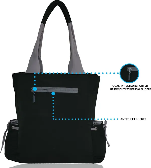 Green_&_Grey_Polyester_Solid_Zip_Closure_Tote_For_Women_(36_X_33_Cm)