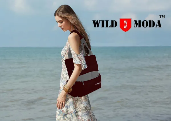 Maroon_&_Grey_Polyester_Solid_Zip_Closure_Tote_For_Women_(36_X_33_Cm)