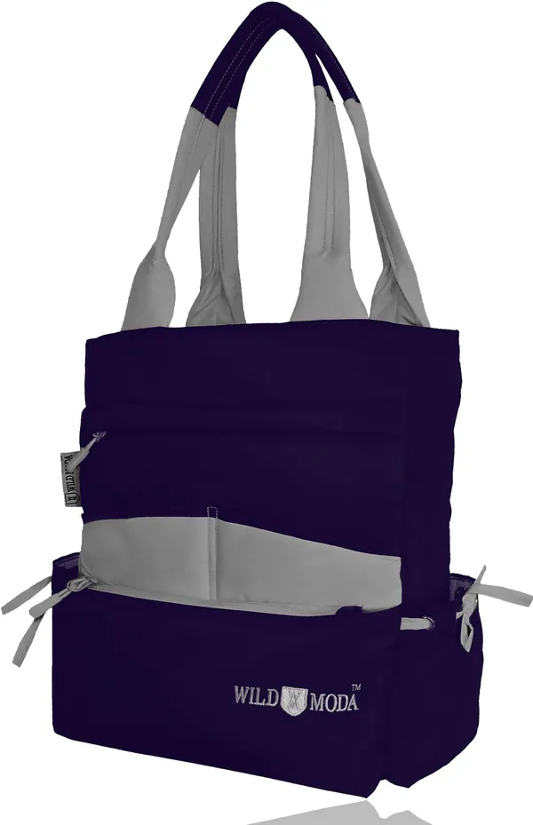 Blue_&_Grey_Polyester_Solid_Zip_Closure_Tote_For_Women_(36_X_33_Cm)