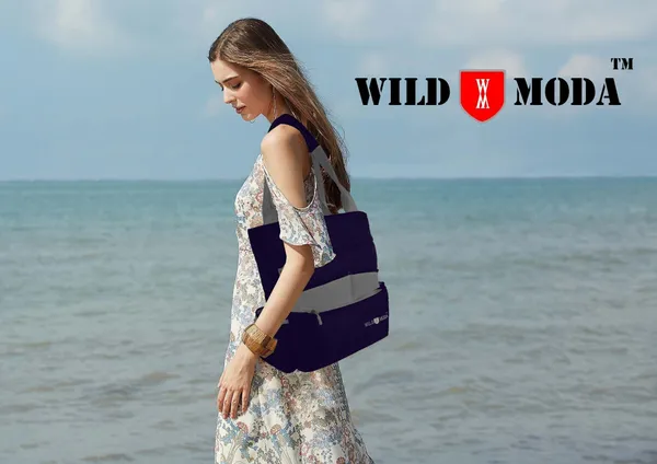 Blue_&_Grey_Polyester_Solid_Zip_Closure_Tote_For_Women_(36_X_33_Cm)