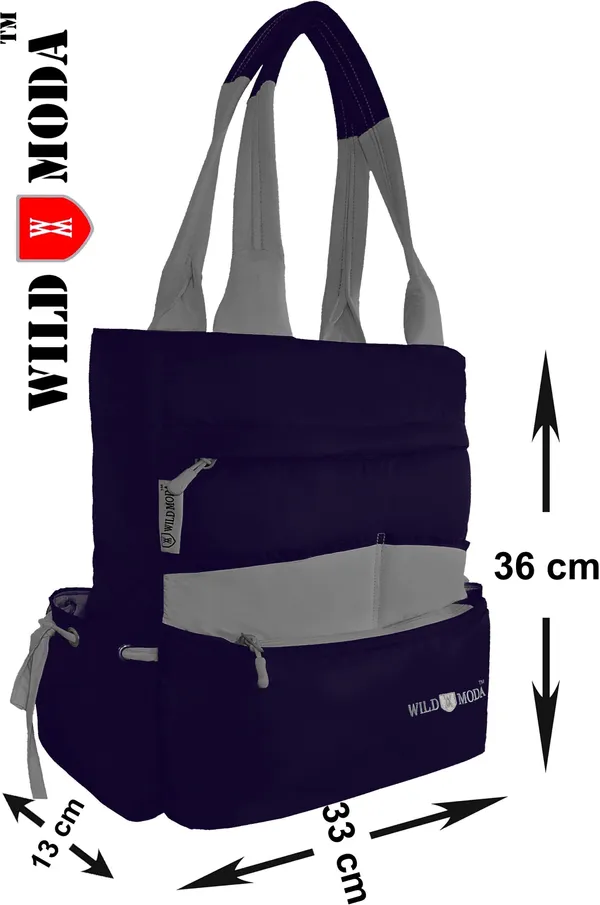 Blue_&_Grey_Polyester_Solid_Zip_Closure_Tote_For_Women_(36_X_33_Cm)