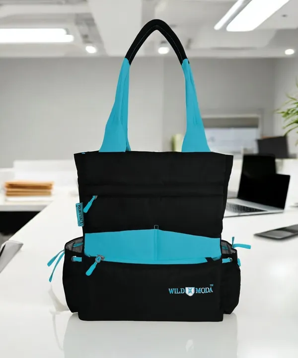 Black_&_Blue_Polyester_Solid_Zip_Closure_Tote_For_Women_(36_X_33_Cm)