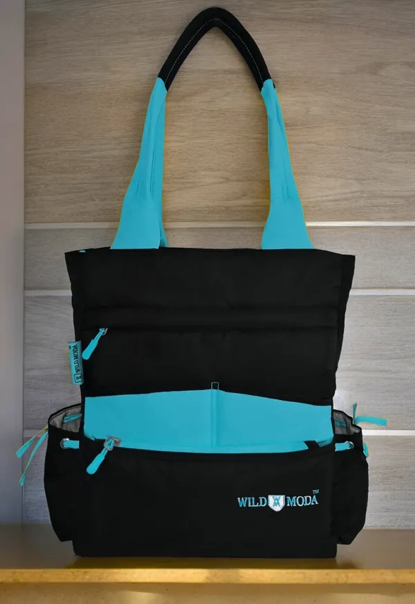 Black_&_Blue_Polyester_Solid_Zip_Closure_Tote_For_Women_(36_X_33_Cm)