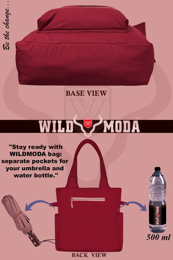 Red_Polyester_Solid_Zip_Closure_Tote_For_Women_(35_X_30_Cm)