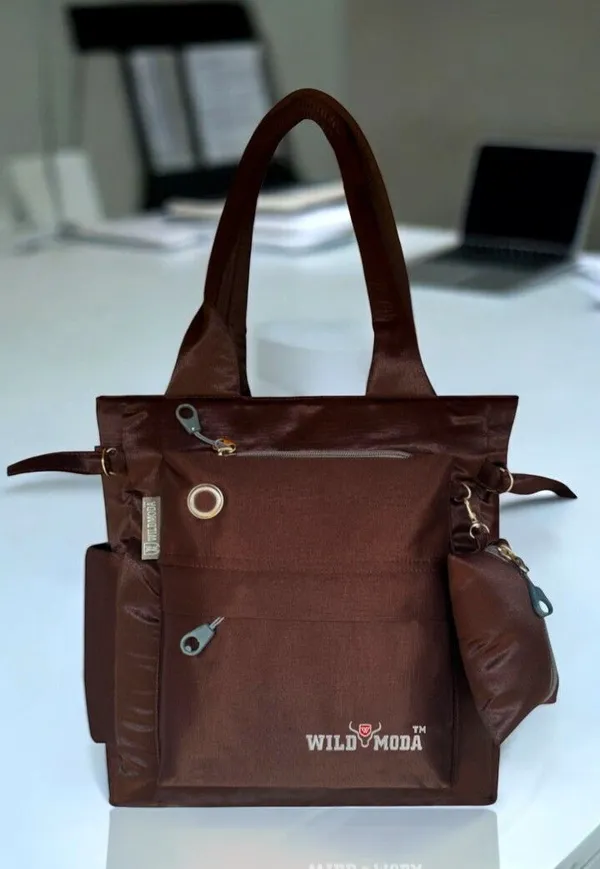 Brown_Polyester_Solid_Zip_Closure_Tote_For_Women_(35_X_30_Cm)