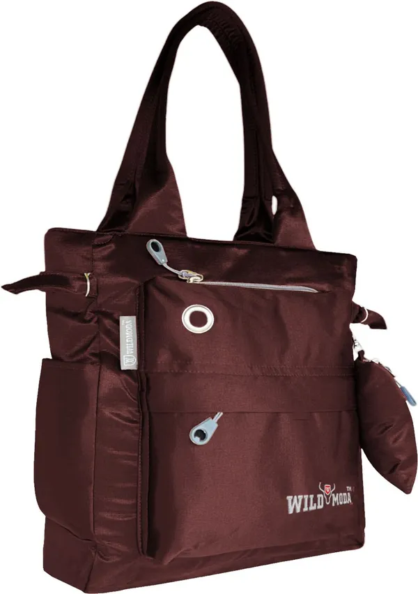 Brown_Polyester_Solid_Zip_Closure_Tote_For_Women_(35_X_30_Cm)