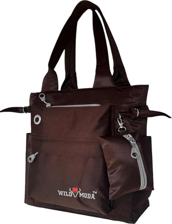 Brown_Polyester_Solid_Zip_Closure_Tote_For_Women_(35_X_30_Cm)
