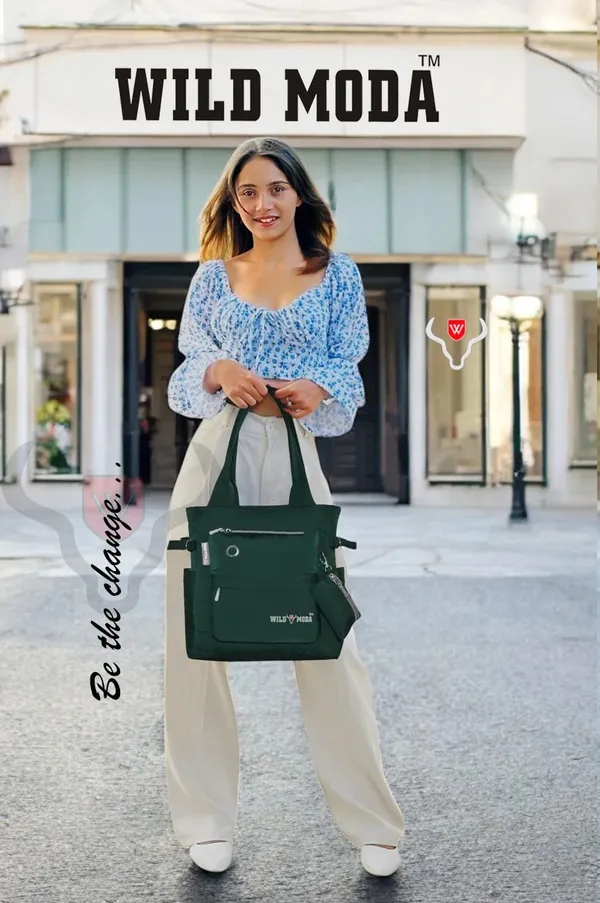 Green_Polyester_Solid_Zip_Closure_Tote_For_Women_(35_X_30_Cm)