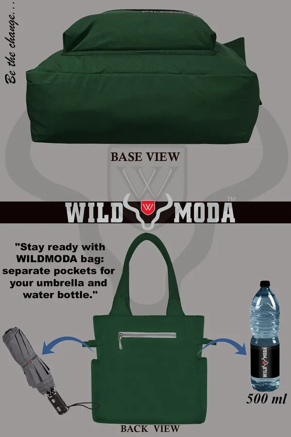 Green_Polyester_Solid_Zip_Closure_Tote_For_Women_(35_X_30_Cm)