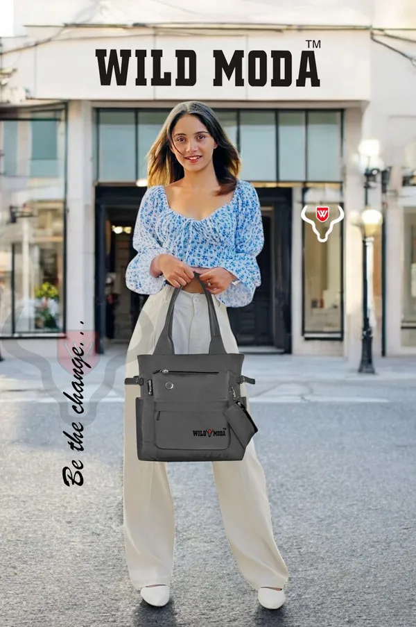 Grey_Polyester_Solid_Zip_Closure_Tote_For_Women_(35_X_30_Cm)