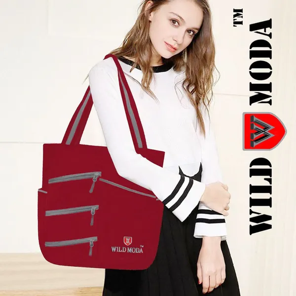 Red_Polyester_Solid_Zip_Closure_Shoulder_Bag_For_Women_(36_X_30_Cm)