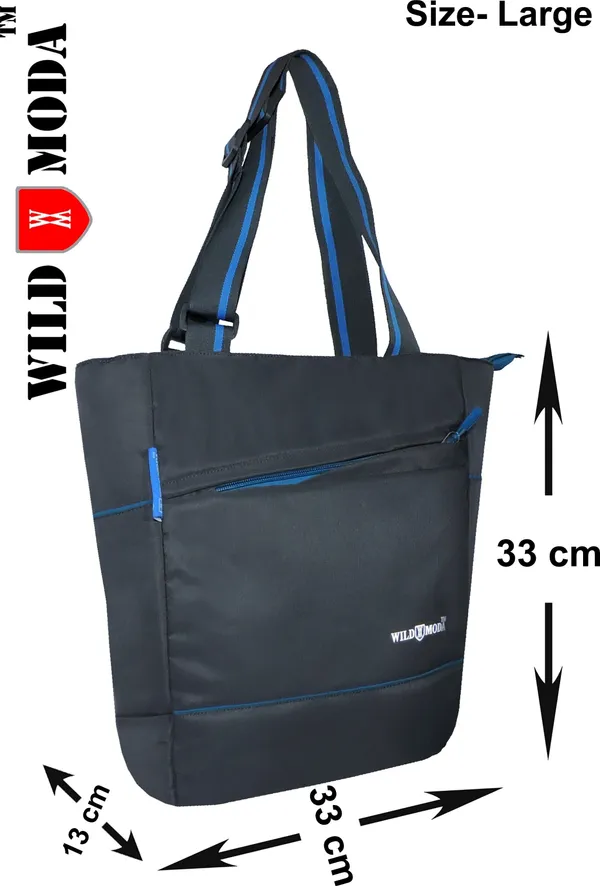 Grey_&_Blue_Polyester_Self_Design_Zip_Closure_Shoulder_Bag_For_Women_(36_X_32_Cm)