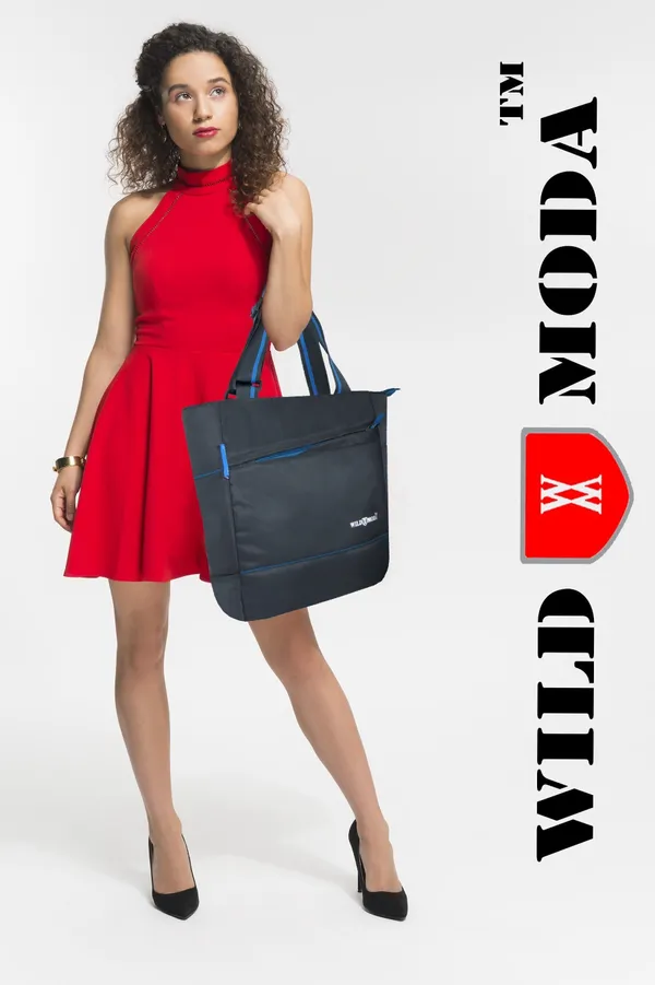 Grey_&_Blue_Polyester_Self_Design_Zip_Closure_Shoulder_Bag_For_Women_(36_X_32_Cm)