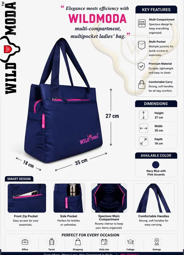 Blue_&_Pink_Polyester_Solid_Zip_Closure_Shoulder_Bag_For_Women_(27_X_35_Cm)